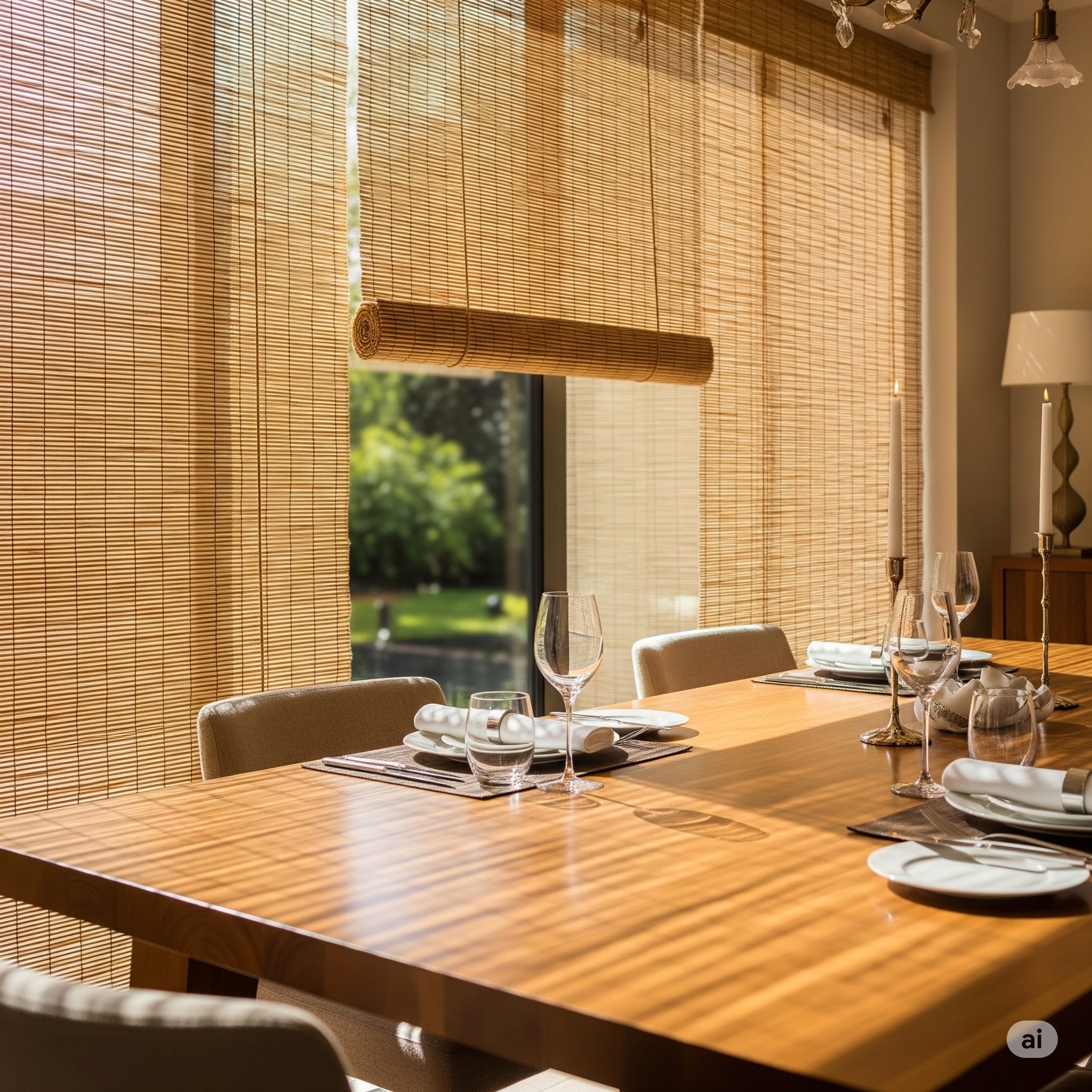 Eco-friendly blackout bamboo blinds for bedrooms in Bangalore